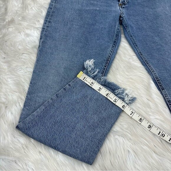 Agolde Women’s Nico Button-Fly Skinny‎ Luxury Raw Hem Blue Jeans W32-33/L26 - Picture 12 of 12